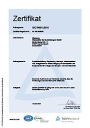 Certification DIN ISO 9001